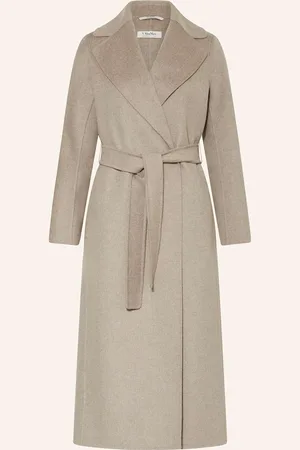 Max Mara Vlněný Kabát Poldo béžová
