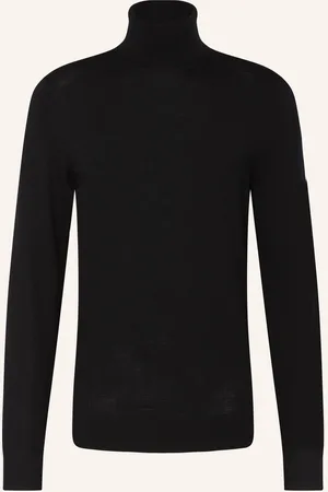 Calvin Klein Svetr S Rolákem Z Merino Vlny černá