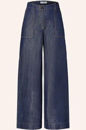 Reiss Wide Leg Džíny Ashby Se Lnem