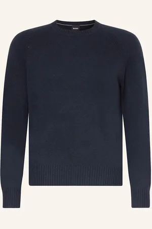 HUGO BOSS Kašmírový Svetr Emalvo tmavě modrá