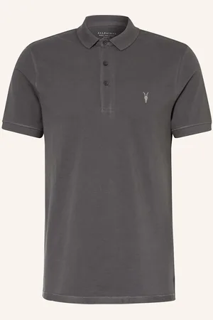 AllSaints Polokošile Z Piké Reform Slim Fit tmavě šedá