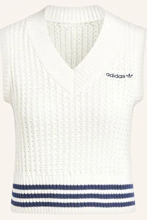 adidas Pletená Vesta Knit bílá tmavě modrá