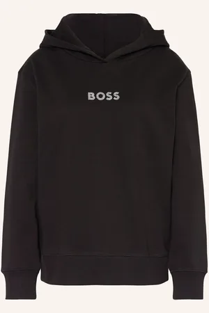 HUGO BOSS Mikina S Kapucí Edelight S Ozdobnými Kamínky černá