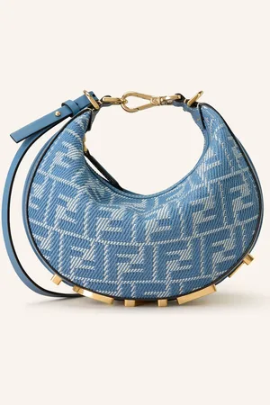 Fendi Kabelka Hobo graphy Mini modrá