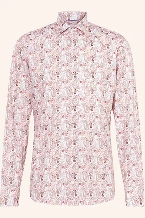 Eton Košile Slim Fit bílá hnědá zelená