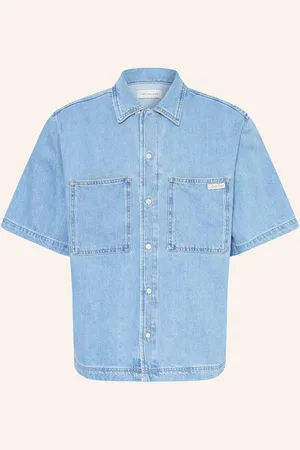 Calvin Klein Džínová Košile Relaxed Fit tmavě modrá