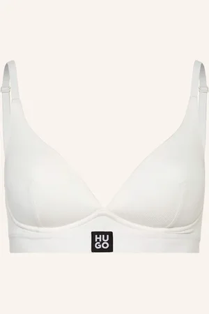 HUGO BOSS Trojúhelníková Podprsenka Rib krémová