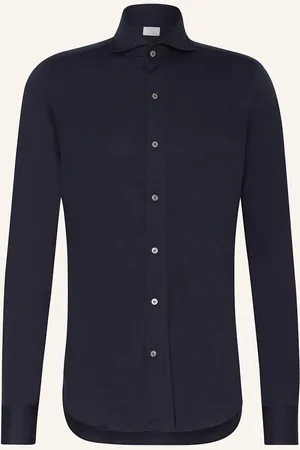 Finamore Žerzejová Košile Toronto Slim Fit tmavě modrá