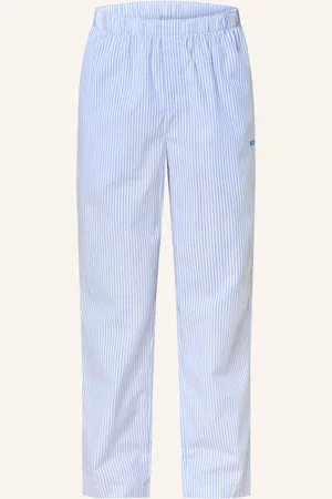 HUGO BOSS Pyžamové Kalhoty Stripe bílá tmavě modrá