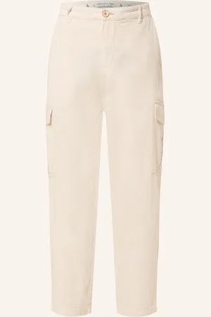 Colours & Sons Cargo Kalhoty Regular Fit S Příměsí Lnu A Zkrácenými Nohavicemi krémová