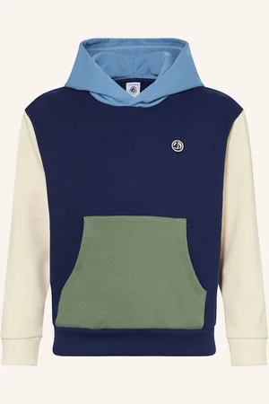 Petit Bateau Mikina S Kapucí tmavě modrá režná zelená