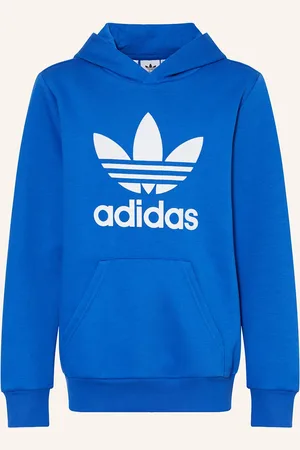 adidas Mikina S Kapucí Trefoil modrá