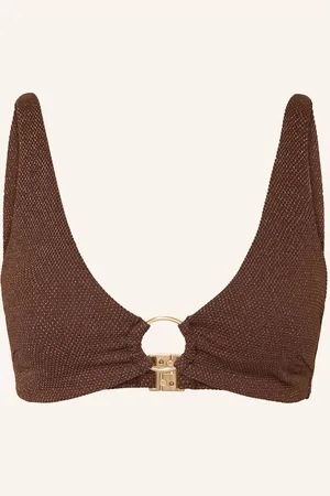 Jets Australia Bralette Horní Díl Bikin Tirari S Třpytivou Přízí tmavě hnědá