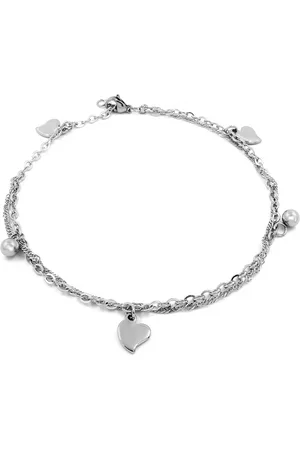 BRUNOshop.cz S2783 Dvojitý řetízek na nohu PLNÉ SRDÍČKO