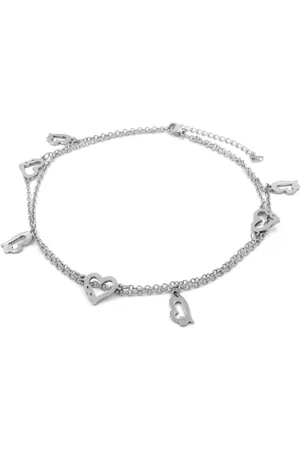 BRUNOshop.cz S3021 Dvojitý řetízek na nohu NEKONEČNO V SRDÍČKU