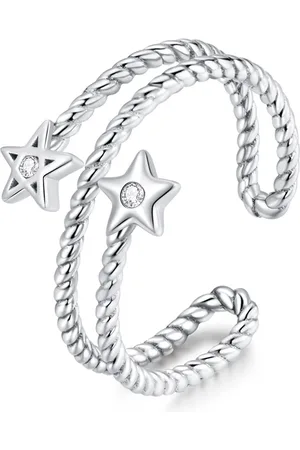 BRUNOshop.cz Y0066 Stříbrný otevřený prsten HVĚZDY Velikost: Univerzální