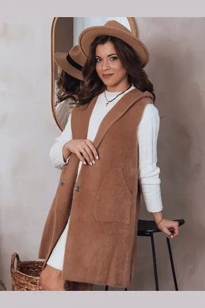 D-Street Dámská elegantní kamelová vesta Artemi