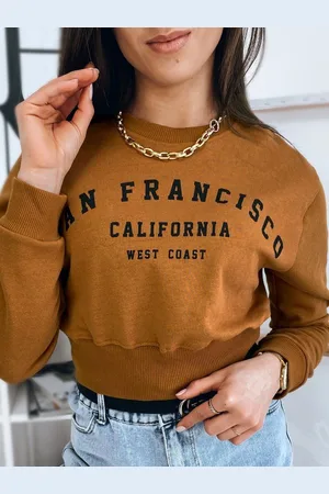 D-Street Neobyčejná hnědá dámská mikina San Francisco