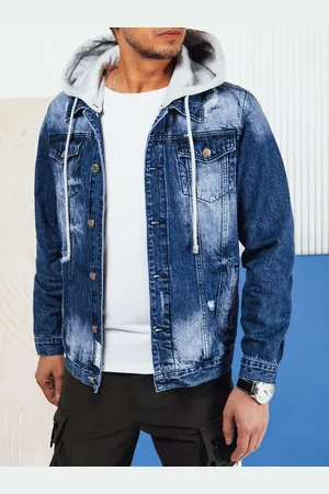 D-Street Trendy modrá riflová bunda s kapucí