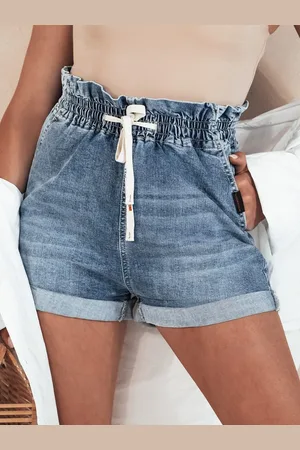D-Street Dámské modré riflové kraťasy ve volném stylu Easy Breeze