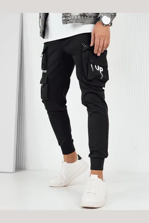 D-Street Trendy černé pánské kapsáčové jogger kalhoty UP
