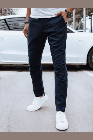 D-Street Stylové granátové kalhoty s károvaným vzorem