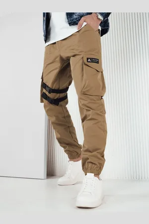 D-Street Moderní kapsáčové khaki joggery
