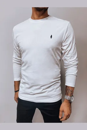 D-Street Trendy bílé tričko s dlouhým rukávem
