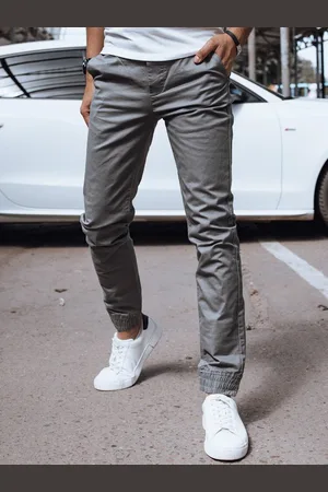 D-Street Fantastické šedé pánské jogger kalhoty