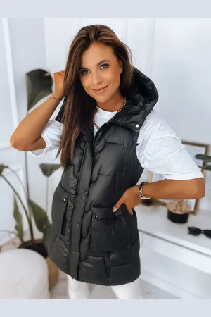 D-Street Stylová dámská vesta v černé barvě Wendy