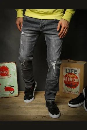 D-Street Stylové šedé pánské rifle