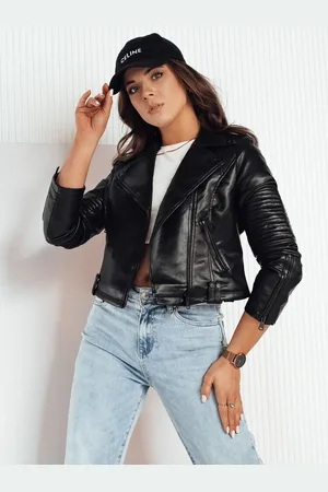 D-Street Moderní dámská černá koženková bunda Negra