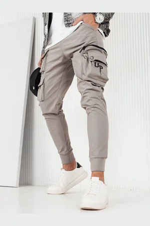 D-Street Trendy šedé pánské kapsáčové jogger kalhoty UP