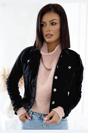 D-Street Stylová dámská džínová bunda černá Jessa