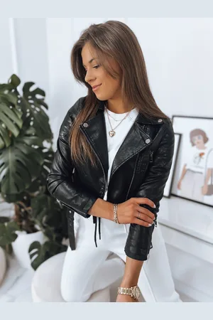 D-Street Stylová dámská černá koženka Sofia