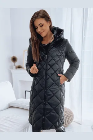 D-Street Černý dámský kabát v trendy provedení Addison
