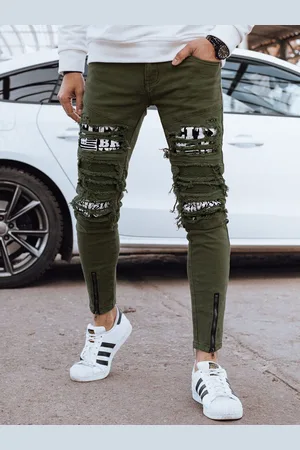 D-Street Nadčasové zelené rifle s ozdobnými prvky