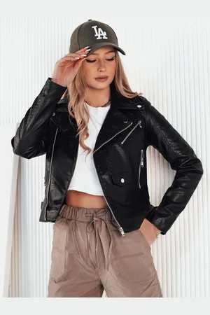 D-Street Stylová koženková černá dámská bunda Erieta