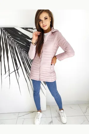 D-Street Trendy dámský prošívaný kabát Carlot v růžové barvě