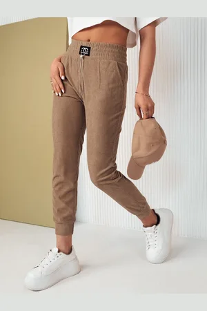 D-Street Trendy dámské kamelové tepláky Dercy