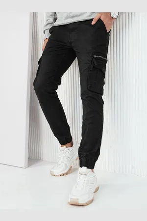 D-Street Moderní kapsáčové černé jogger kalhoty