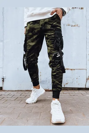 D-Street Maskáčové zelené jogger kalhoty s ozdobnými prvky
