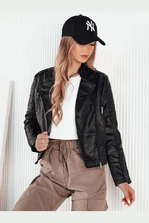 D-Street Trendy dámská černá koženková bunda Bailo