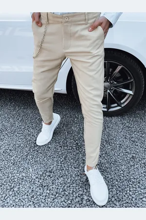 D-Street Elegantní béžové pánské kalhoty