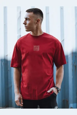 D-Street Moderní bordó tričko s originálním nápisem