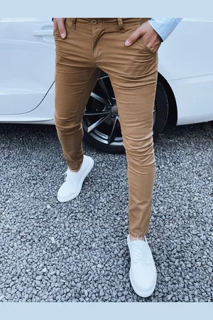 D-Street Stylové kamelové pánské kalhoty