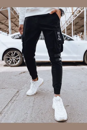 D-Street Poutavé černé kapsáčové jogger kalhoty