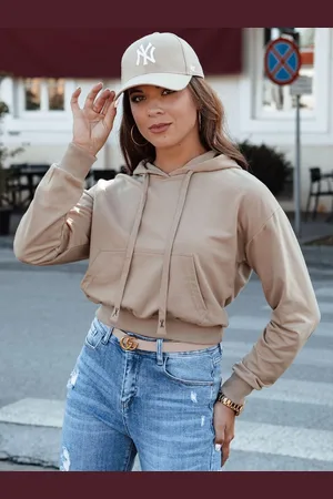 D-Street Trendy dámská světle hnědá mikina Trendhood