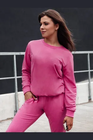 D-Street Jednoduchá dámská růžová mikina Glamflair