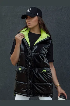 D-Street Trendy dámská prošívaná černá vesta Maylo
